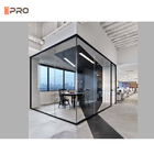 Ruang Meeting Restaurant Smart Glass Partition Wall Aluminium Interior Divider 8mm