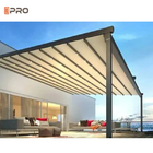 Retractable Modern Aluminium Pergola Waterproof Canopy Shade Cover Slide On Wire Roof