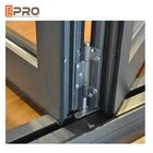 Aluminium Exterior Bi Lipat Pintu Geser Pintu Kaca Lipat Sertifikasi ISO pintu lipat geser teras