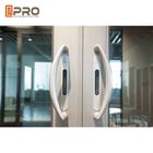 Pintu geser lipat ganda aluminium temper yang disesuaikan dengan detail pintu teras layar kaca ganda tunggal