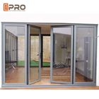 Pintu Lipat Aluminium Masuk Tahan Lama, Thermal Break Lowe Sound Insulation Bi Fold Door