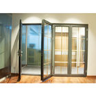 Morden Aluminium Double Glazed Folding Exterior Doors Untuk Apartemen