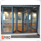 Desain Modern Aluminium Folding Stacking Doors Untuk Rumah Hunian Pintu bifold vertikal pintu bifold berlapis ganda