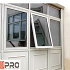 French Vertical Aluminium Double Glazed Awning Windows Dengan Powder Coating harga jendela tenda perancis