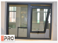 French Vertical Aluminium Double Glazed Awning Windows Dengan Powder Coating harga jendela tenda perancis