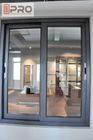 Bingkai Aluminium Jendela Rumah Modern, 5 + 9 + 5mm Tebal Jendela Kaca Aluminium jendela geser interior triple