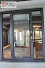 Bingkai Aluminium Jendela Rumah Modern, 5 + 9 + 5mm Tebal Jendela Kaca Aluminium jendela geser interior triple