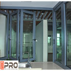 Wind Proof Aluminium Bifold Windows Color Opsional Dengan Insulated Double Glass balkon lipat jendela hardware lipat