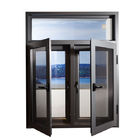 Horizontal Aluminium Frame Casement Window, Double Panel French Casement Windows harga jendela aluminium casement
