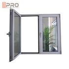 Horizontal Aluminium Frame Casement Window, Double Panel French Casement Windows harga jendela aluminium casement