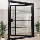 Black 6A 12A Space Aluminium Internal Glass Pivot Doors Untuk Kantor