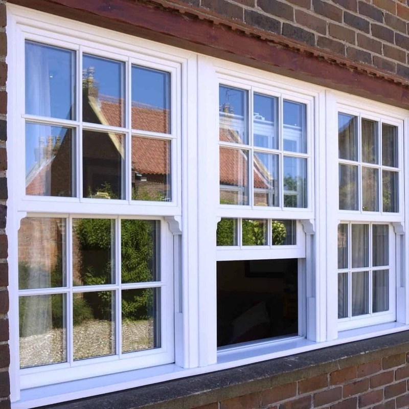 American Style Aluminium Double Hung Sash Windows Retractable / Invisible Fly Screen