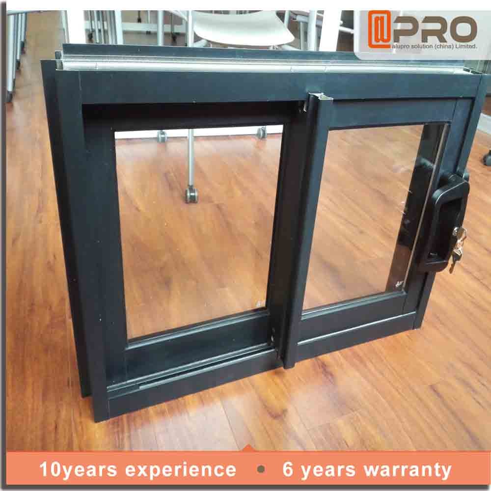 Warna Hitam Aluminium Sliding Windows Dengan Insect ...