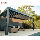 40db Electric Roof Gazebo LED Garden Louver Roof Dengan Shade Screen Roller Blind