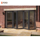 Waterproof Low E Glass T5 Aluminium Bifold Doors Untuk Dekorasi Balkon