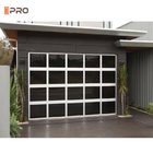 Pintu Garasi Aluminium Cerdas Modern 8x7 Kaca Pintu Garasi Sectional Industri