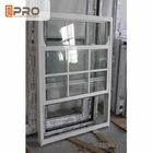 Vertikal Aluminium Double Hung Window Untuk Rumah / Jendela Kaca Top Hung