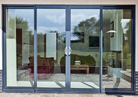 RAL Color Aluminium Sliding Glass Doors Dengan Fly Screen PVDF Surface Finishing pintu teras pintu teras geser abu-abu