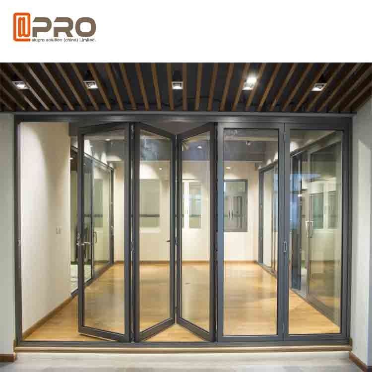 Pintu Lipat Aluminium Dilapisi Bubuk Untuk Bangunan Komersial Ukuran Disesuaikan pintu lipat otomatis keamanan lipat do