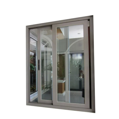 Jendela Kaca Berwarna Bagian Kaca Tempered Frame Aluminium Jendela Kaca Geser